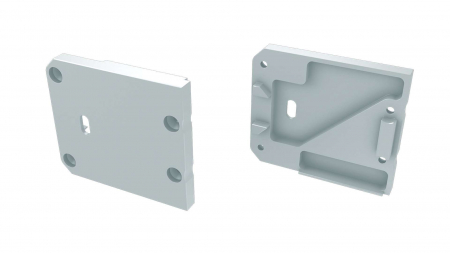 Endkappe Aluminium für LED Profil LUMINES UNICO weiß links mit Öffnung