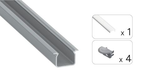 TEKKNI UHRE Set, silber, transparent Abdeckung, 3 m