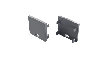 Endkappe Aluminium für LED Profil LUMINES RAI silber eloxiert mit Öffnung