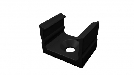 Montagehalterung für Profil Lumines D mit HIGH Abdeckung schwarz