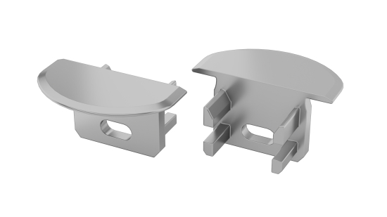 Endkappe für LED Profil Lumines U grau