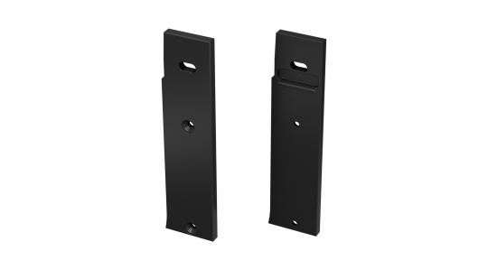 Endkappe Aluminium für LED Profil LUMINES FLARO Schwarz, lackiert links geradeaus mit Öffnung