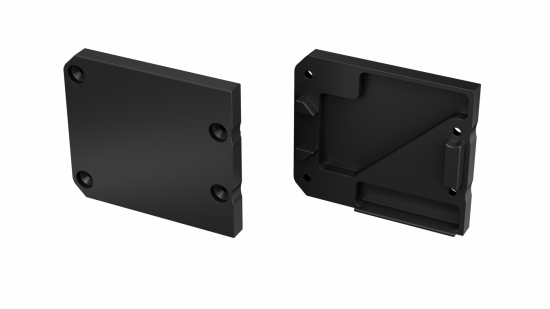 Endkappe Aluminium für LED Profil LUMINES UNICO Schwarz, lackiert links