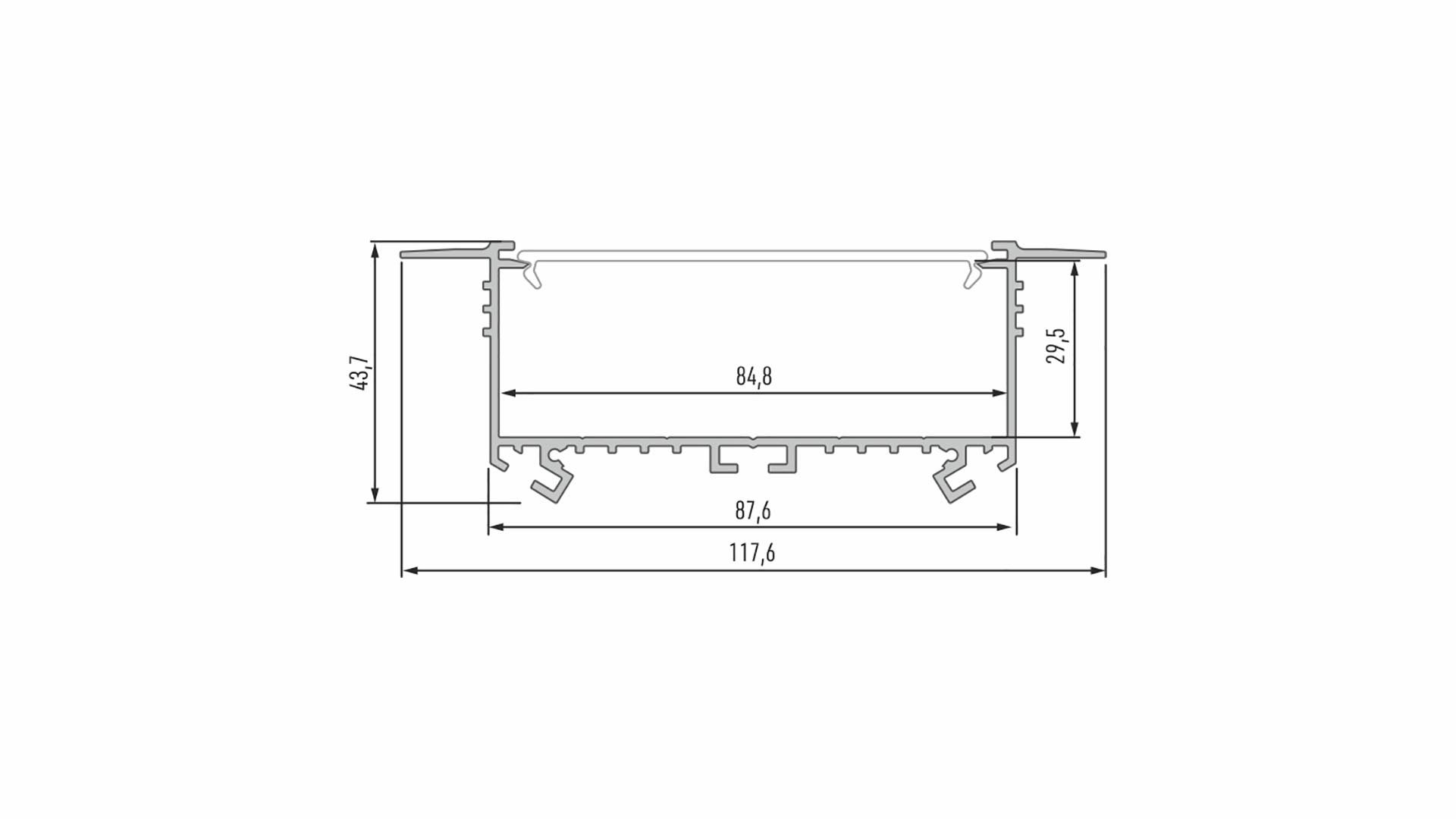Lumines Profil Typ SORGA Schwarz, lackiert, 3 m