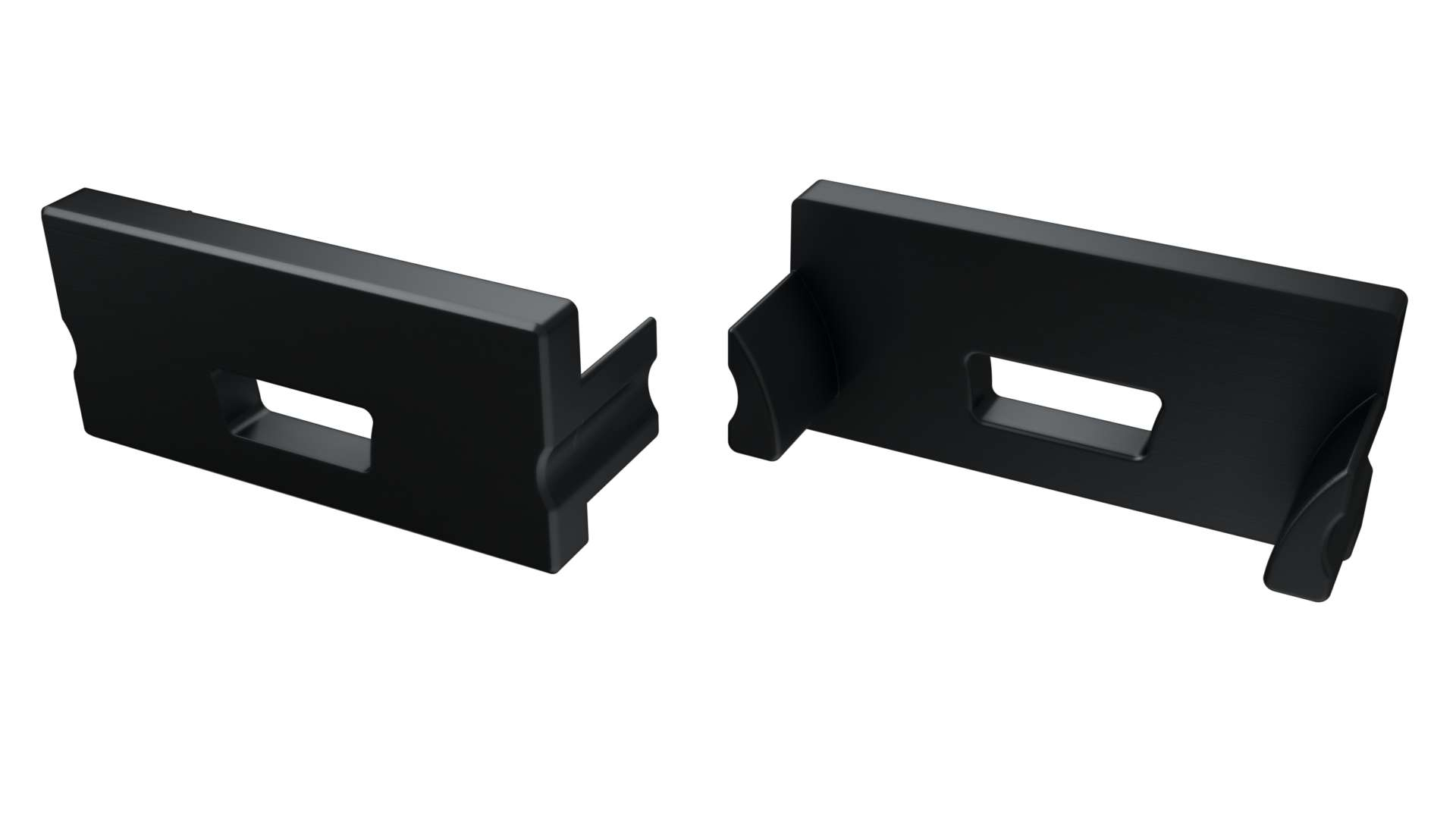 Endkappe für LED Profil LUMINES TERRA schwarz mit Öffnung