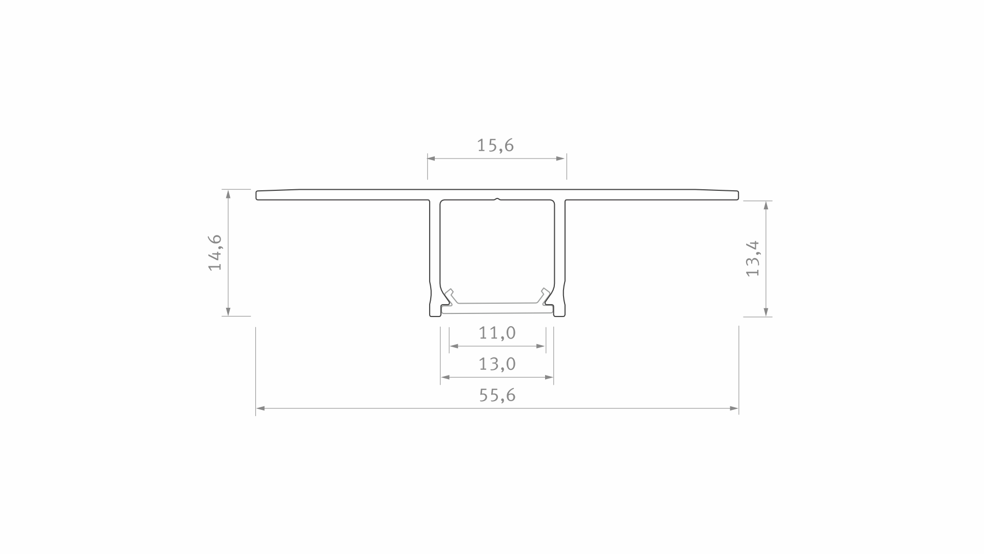 Lumines Profil Typ Falco Schwarz, lackiert, 1 m