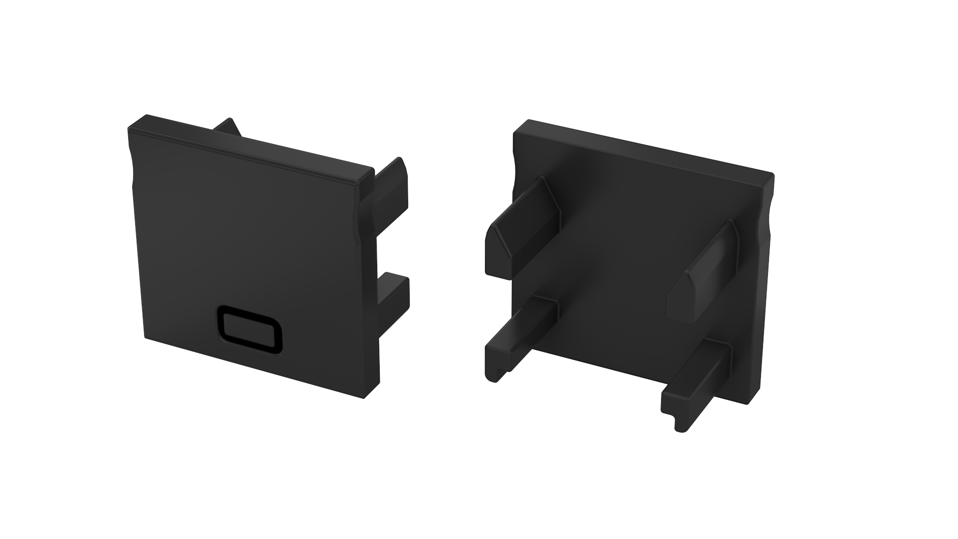 Endkappe für LED Profil Lumines Falco 2in1 schwarz