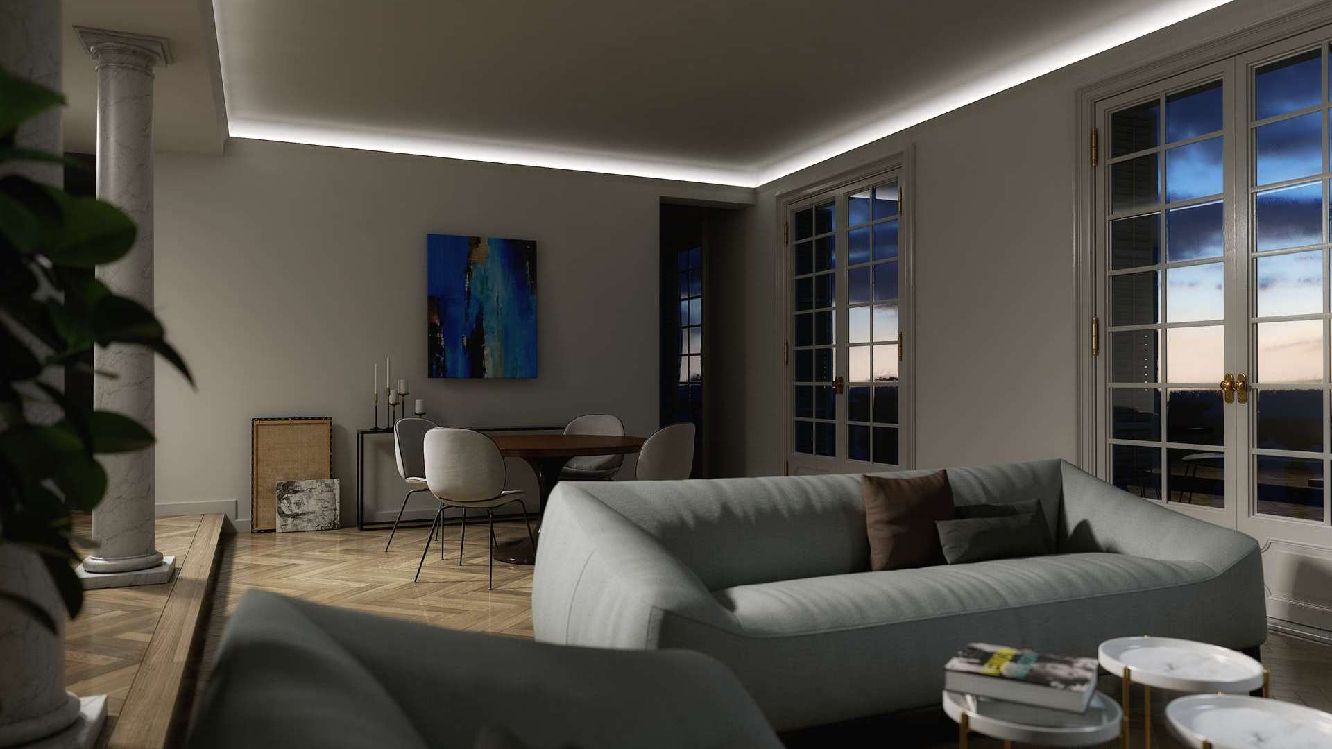 Lumines Profil Typ CONVA Silber, eloxiert, 3 m