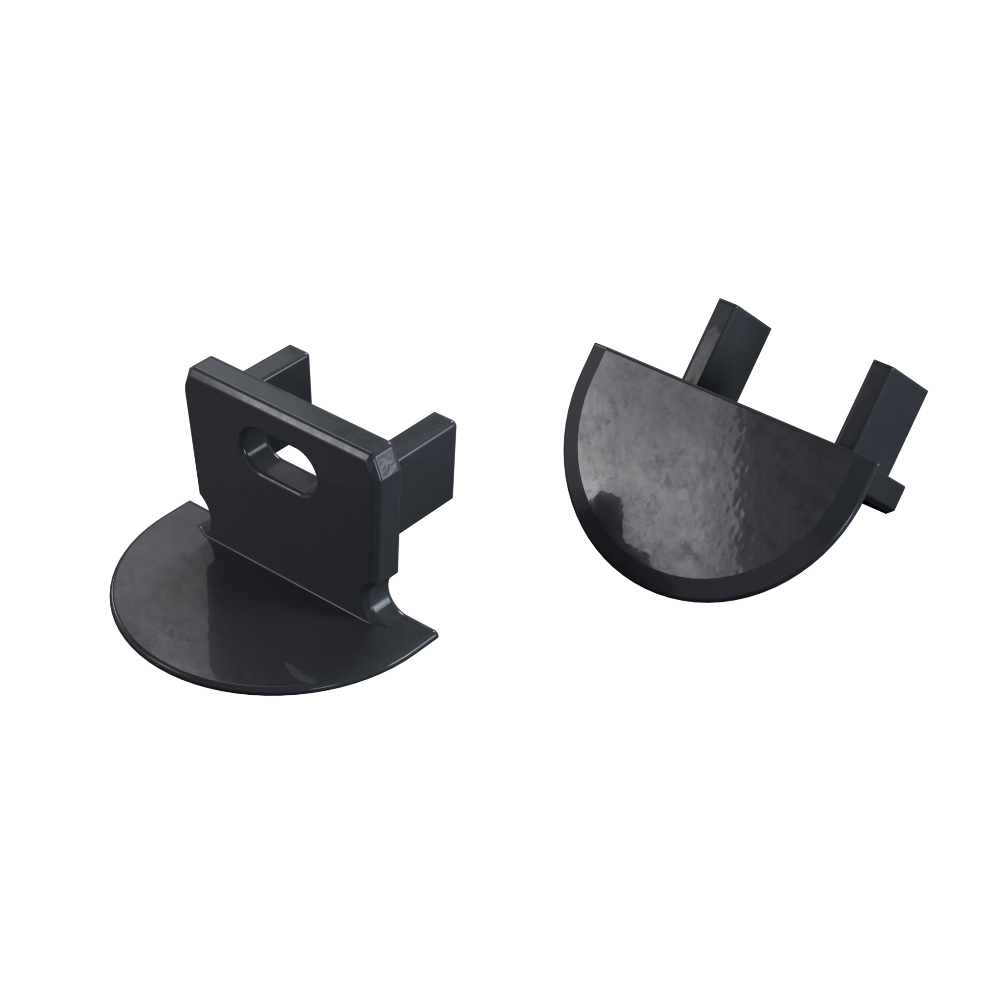 Endkappe Aluminium für LED Profil Lumines axin Rock Anthracite lackiert mit Öffnung