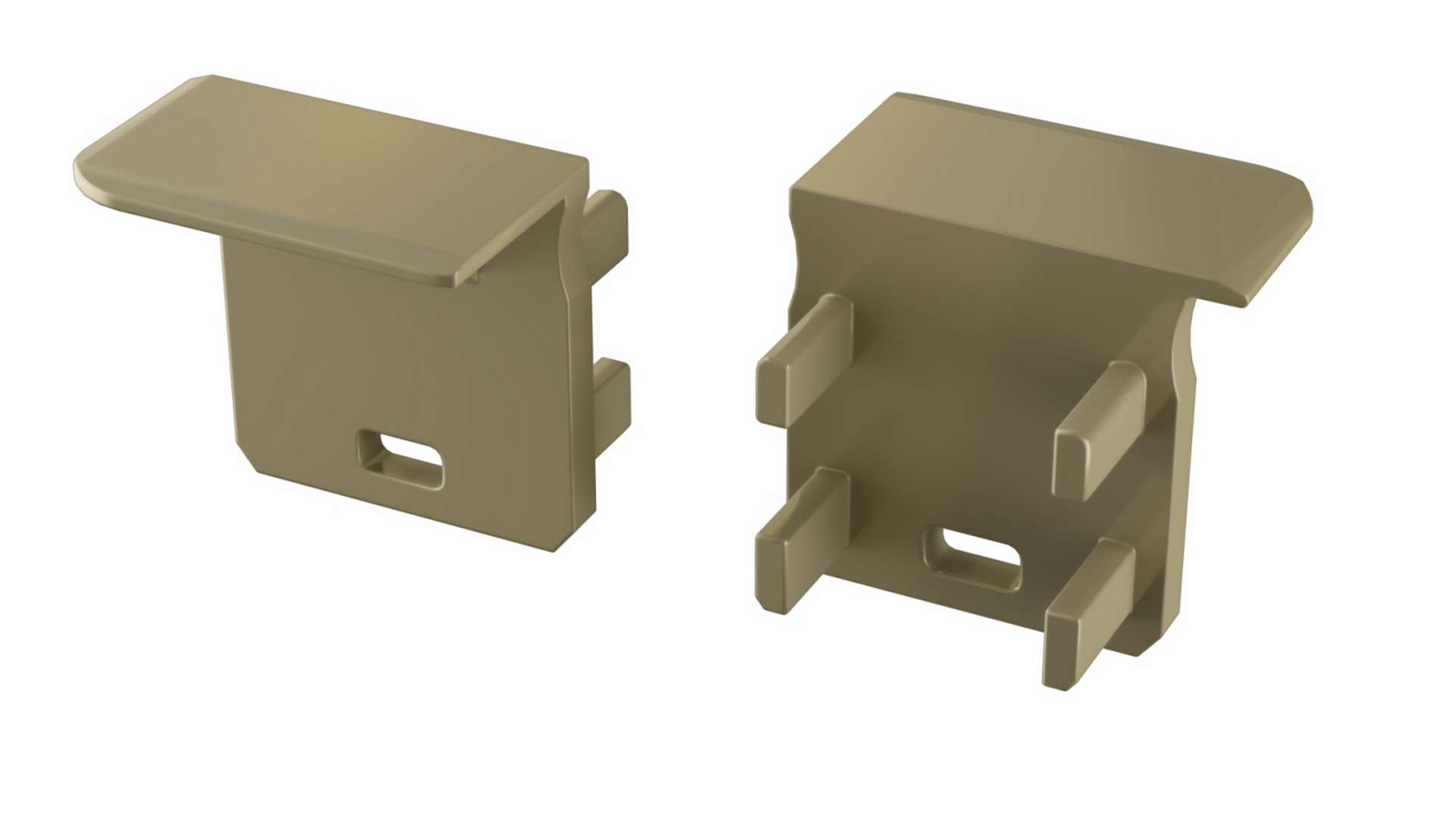 Endkappe Aluminium für LED Profil LUMINES J inox links mit Öffnung