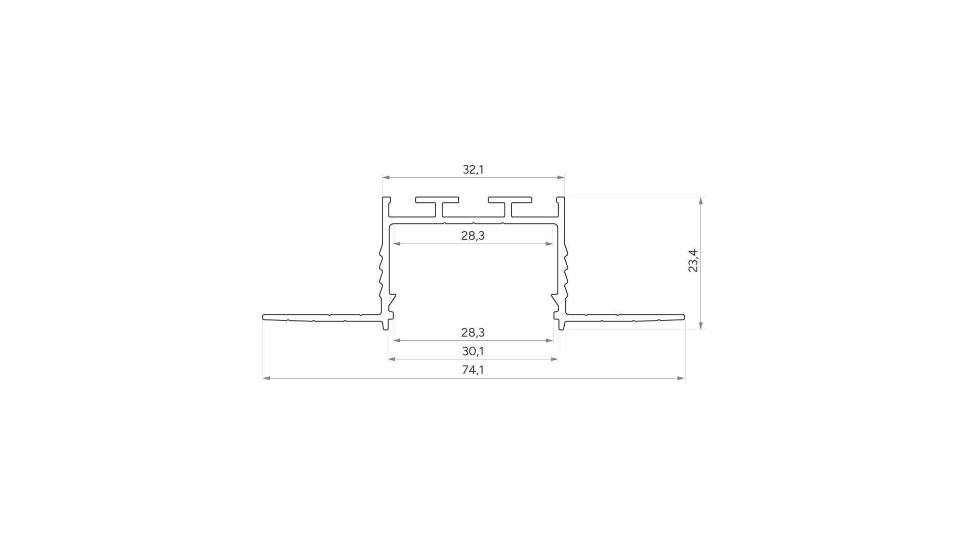 Lumines Profil Typ akin Schwarz, lackiert, 3 m