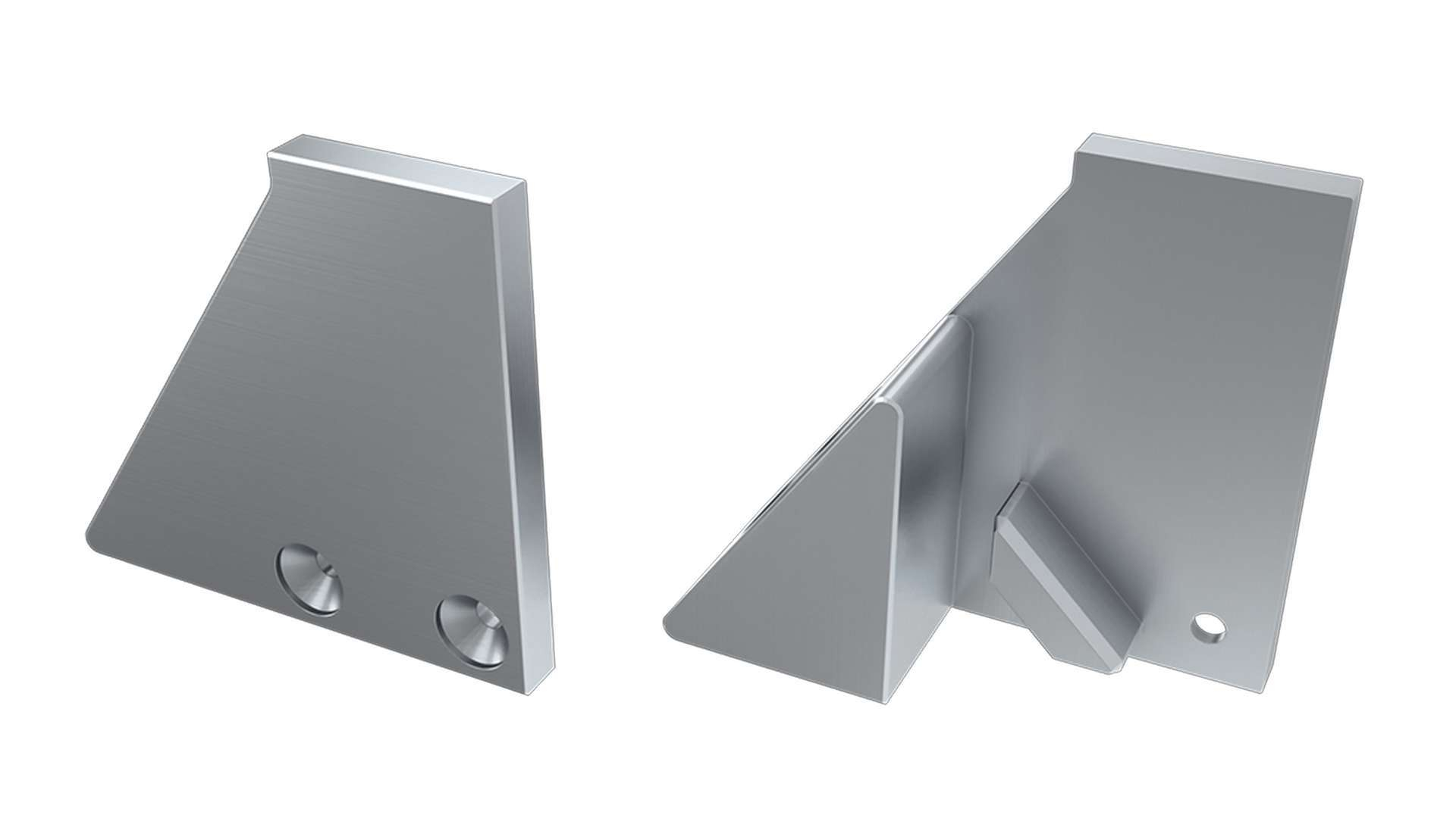 Endkappe Aluminium für LED Profil LUMINES I10 10mm silber recht mit Stütze