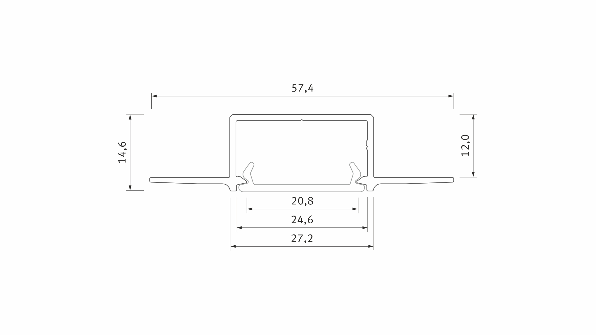 Lumines Profil Typ Hiro Weiß, lackiert, 3 m