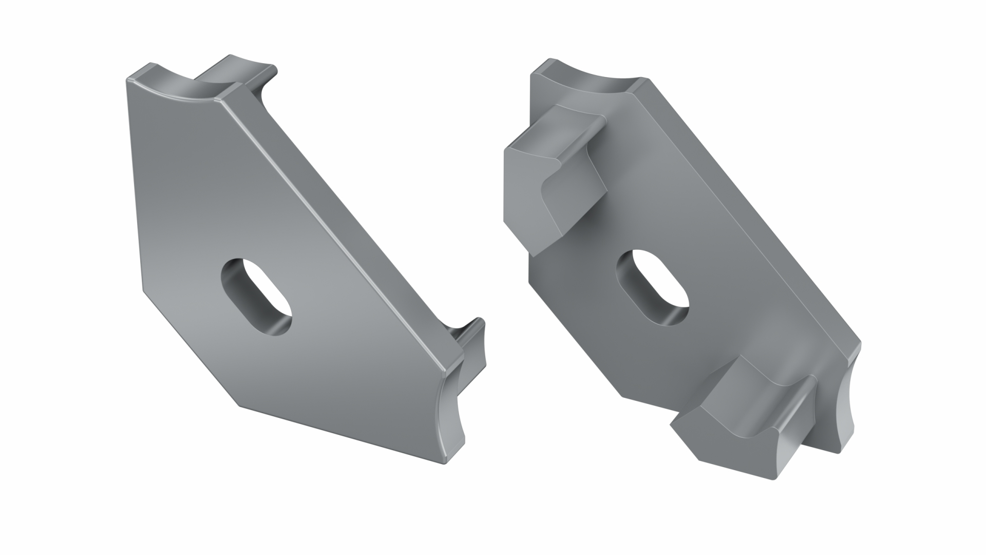 Endkappe Aluminium für LED Profil LUMINES C silber mit Öffnung