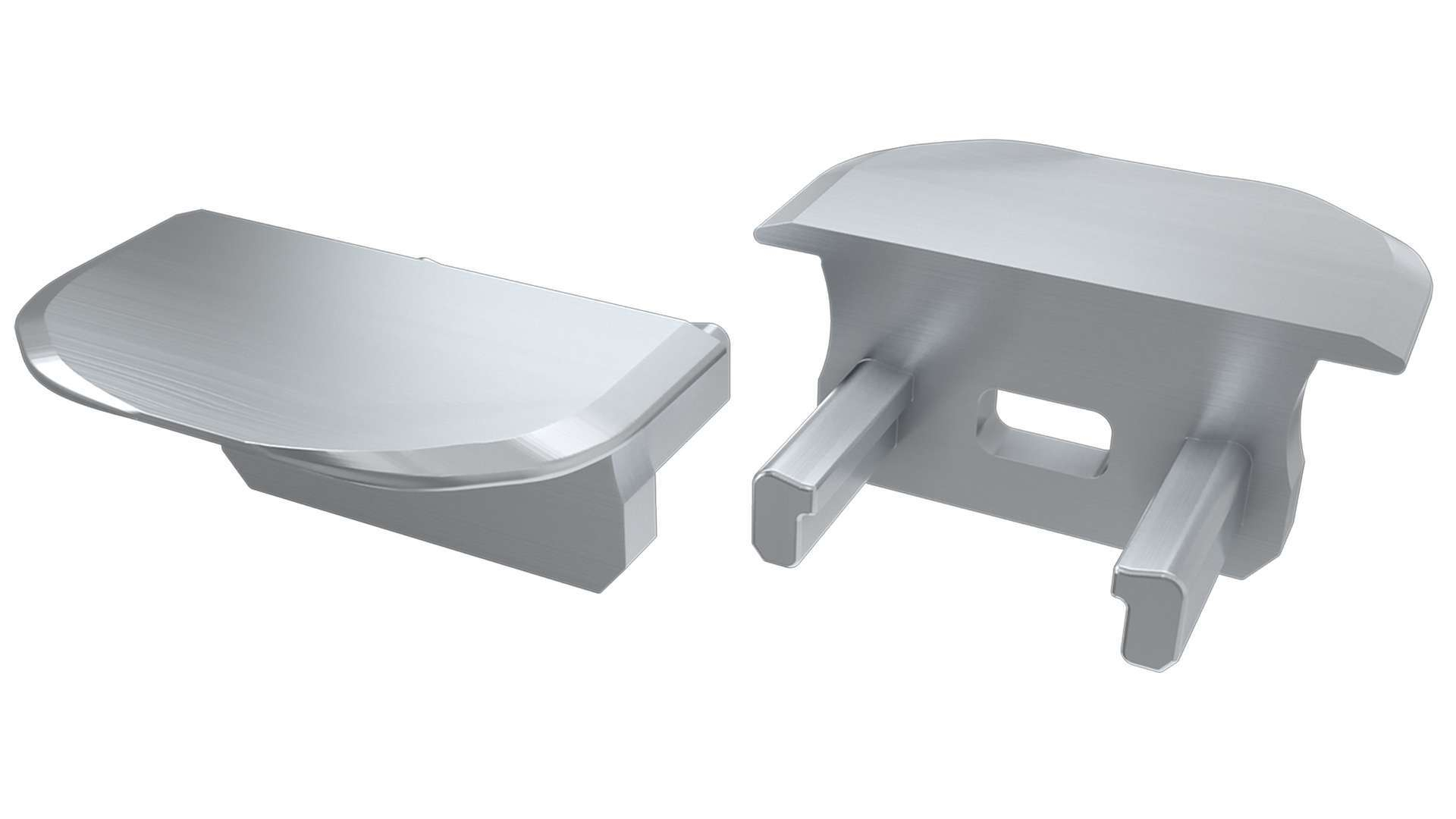 Rundendkappe Aluminium LUMINES B silber mit Öffnung