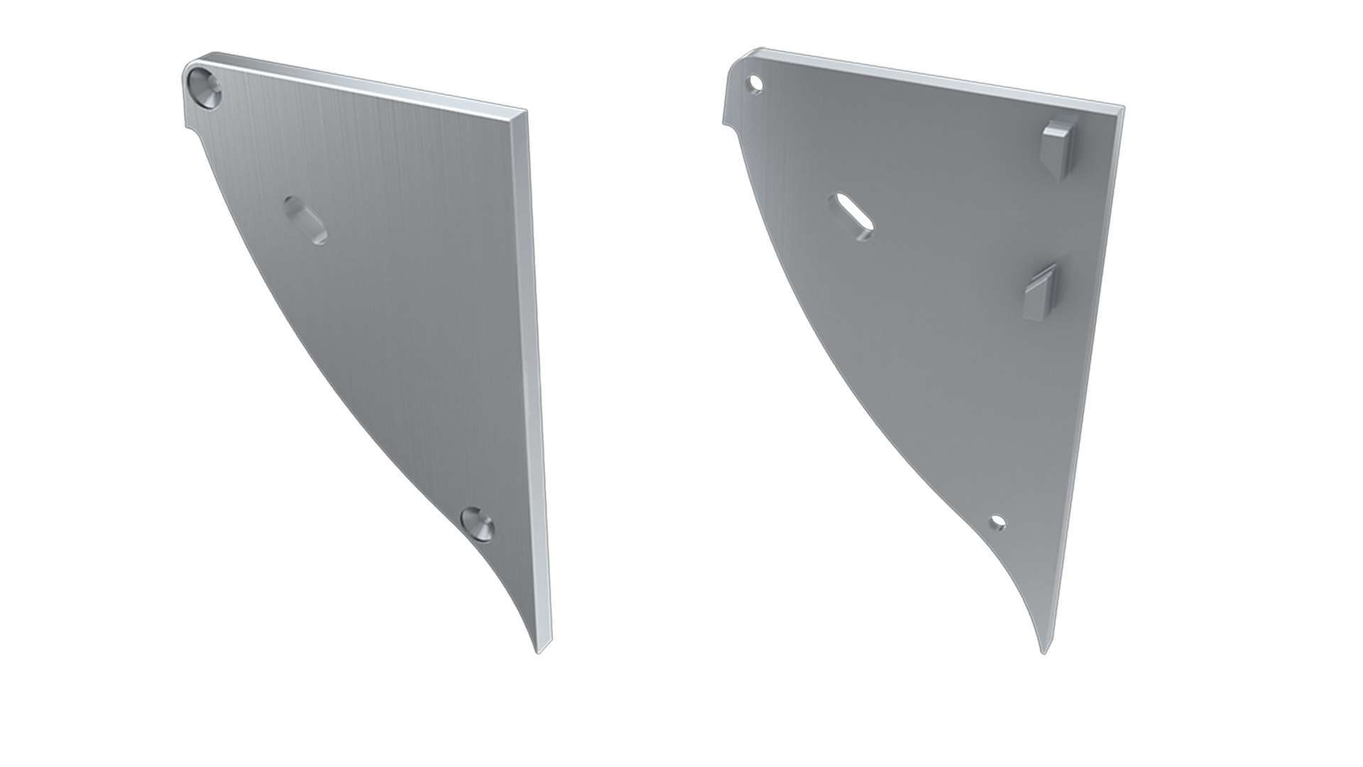 Endkappe Aluminium für LED Profil LUMINES CONVA silber recht mit Öffnung