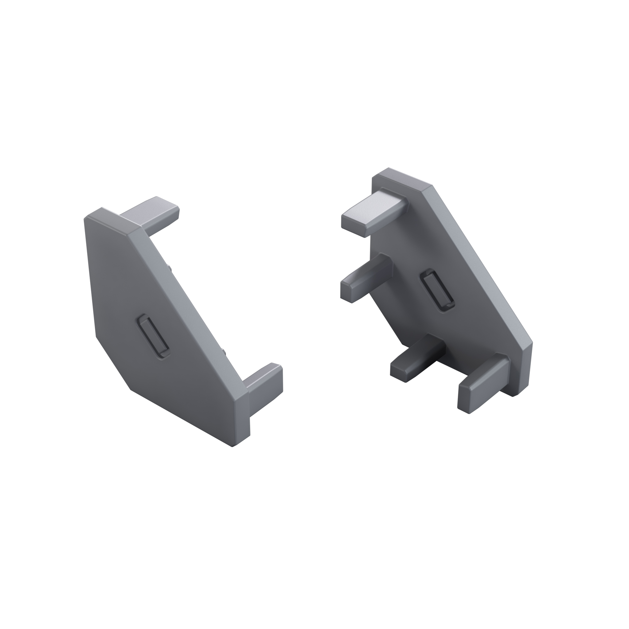 Endkappe für LED Profil LUMINES ajar 2in1 grau