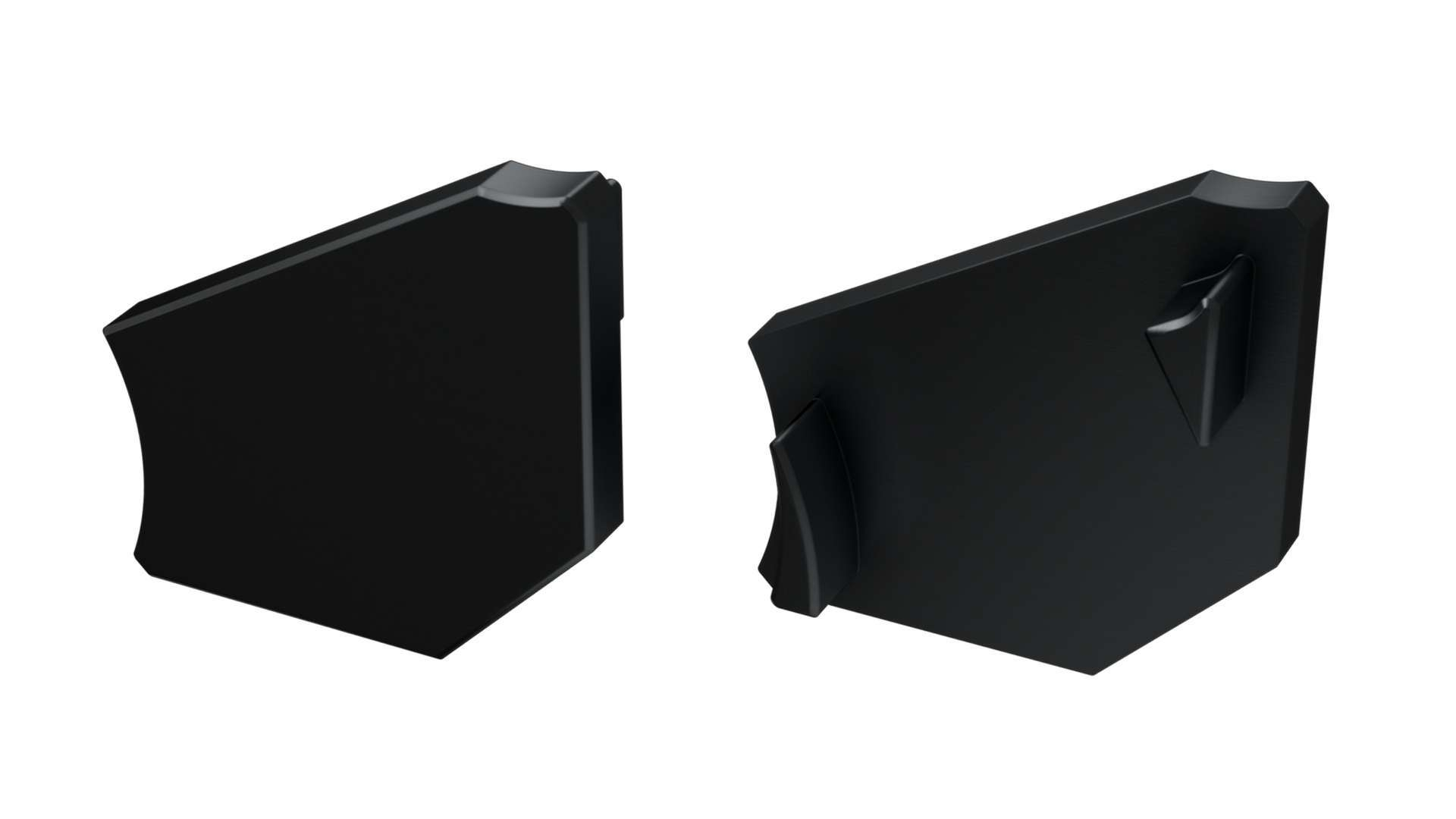 Endkappe Aluminium für LED Profil LUMINES H schwarz links