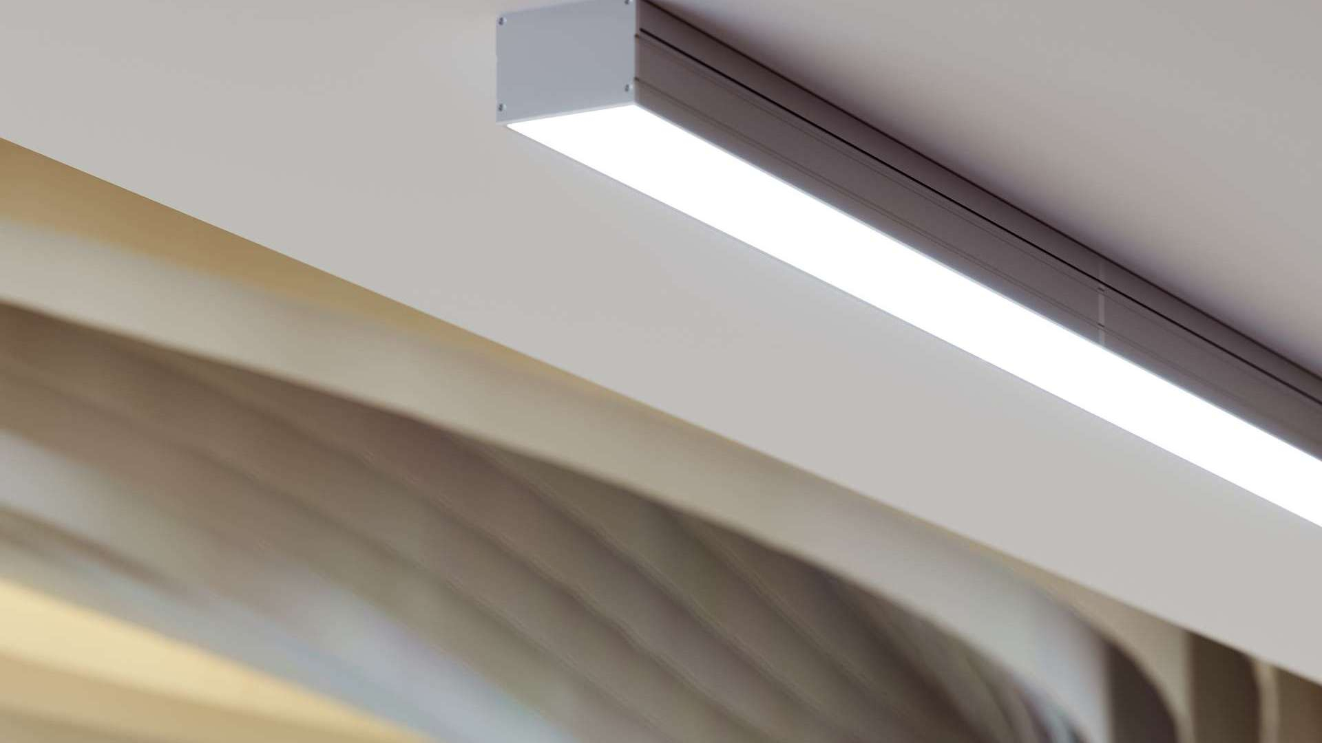 Lumines Profil Typ LARGO Schwarz, lackiert, 1 m