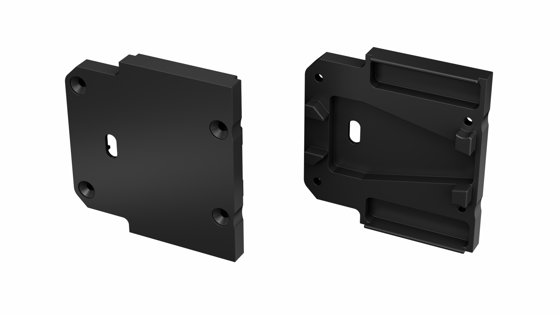 Endkappe Aluminium für LED Profil LUMINES DOPIO Schwarz, lackiert mit Öffnung