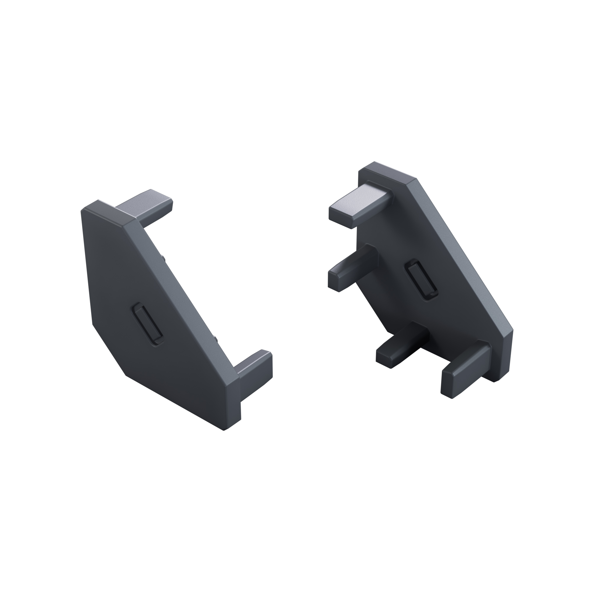 Endkappe für LED Profil LUMINES ajar 2in1 Rock Anthracite