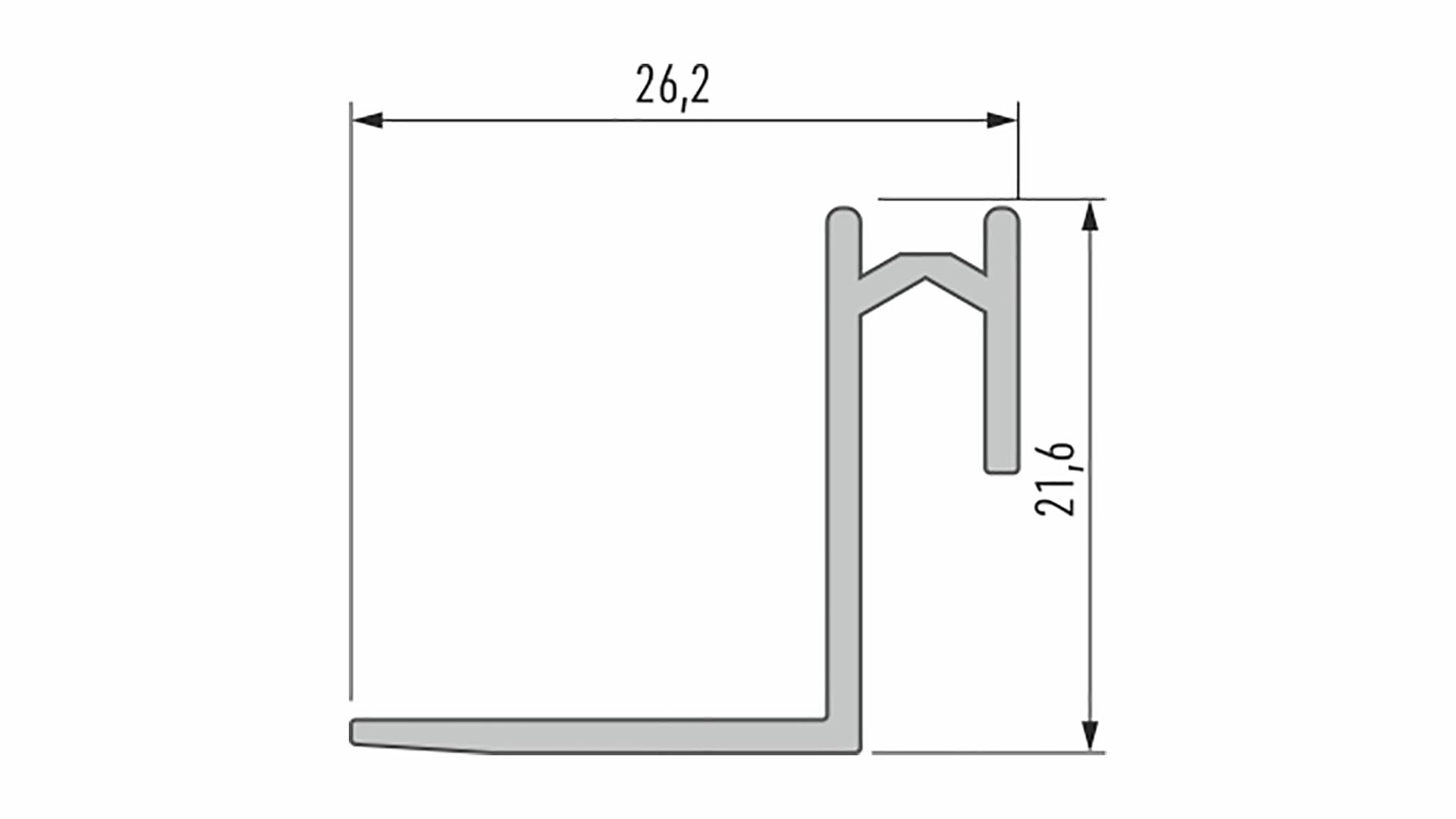 Lumines Profil Typ Roset Weiß, lackiert, 2,02 m