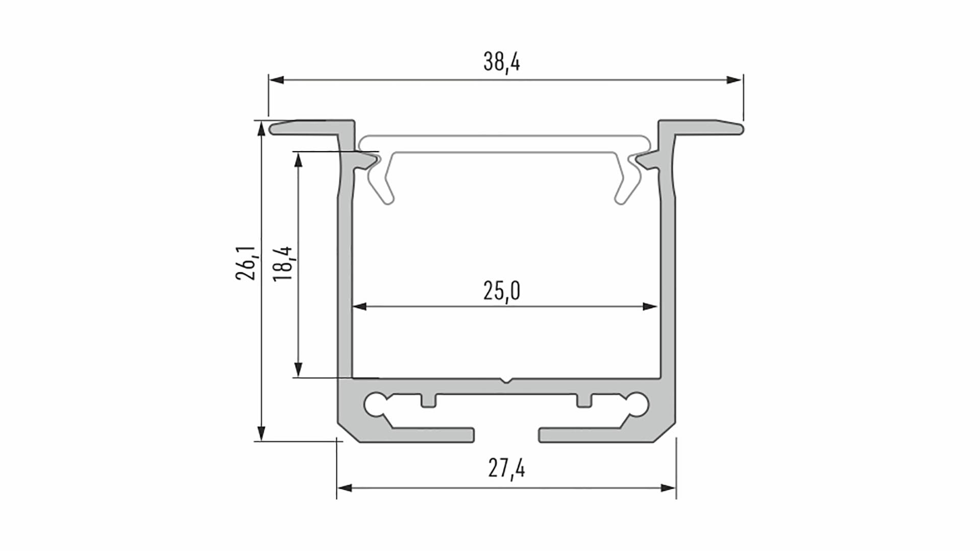 Lumines Profil Typ inDileda Schwarz, lackiert, 1 m