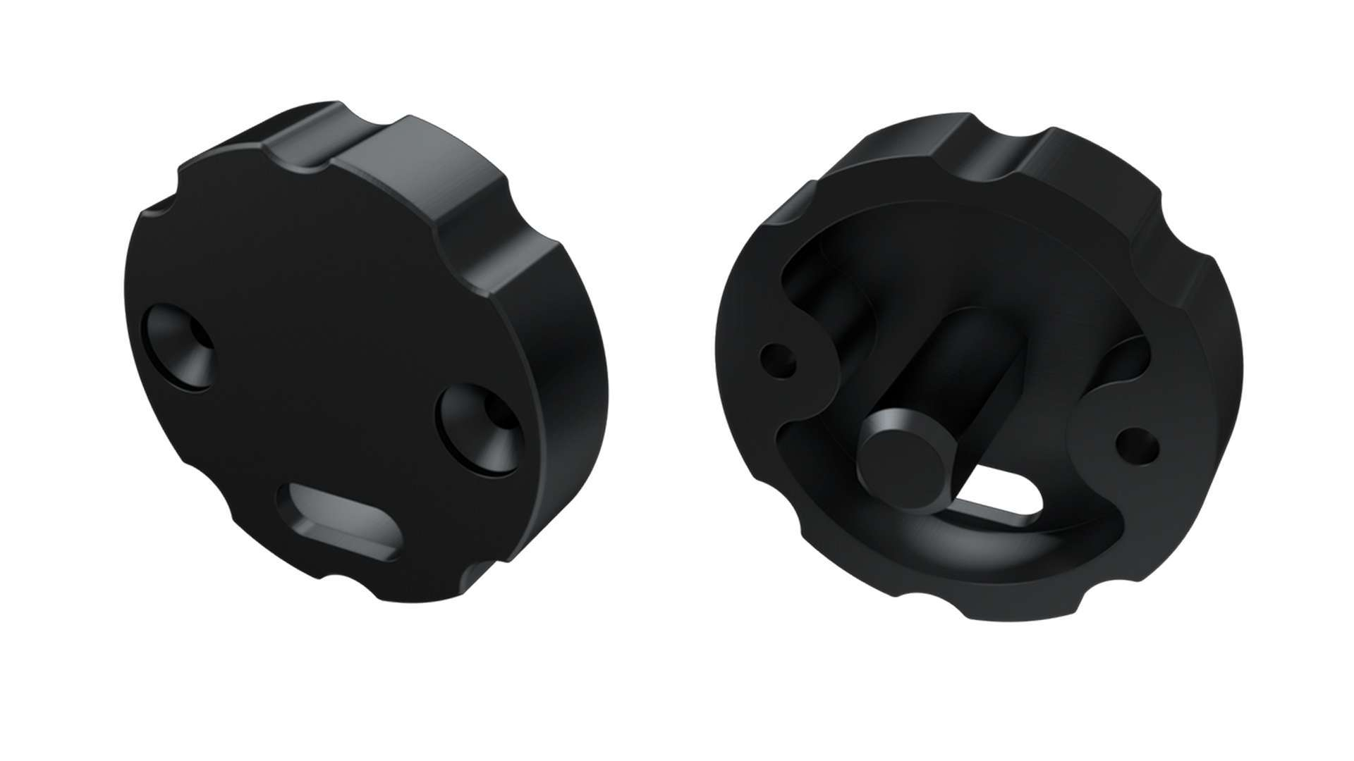 Endkappe Aluminium für LED Profil LUMINES COSMO schwarz mit Regulierung mit Öffnung