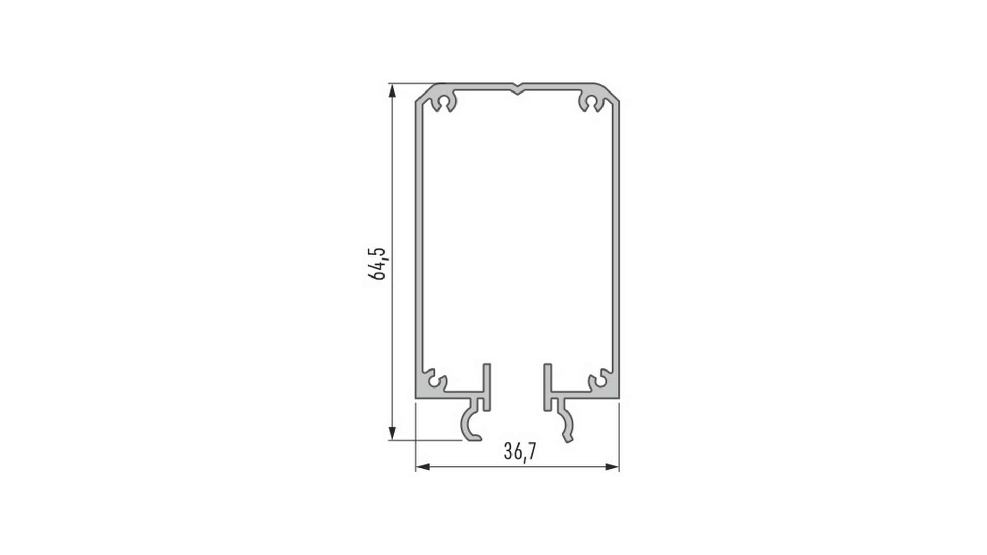 Lumines Profil Typ Talia M2, Schwarz, lackiert 1 m