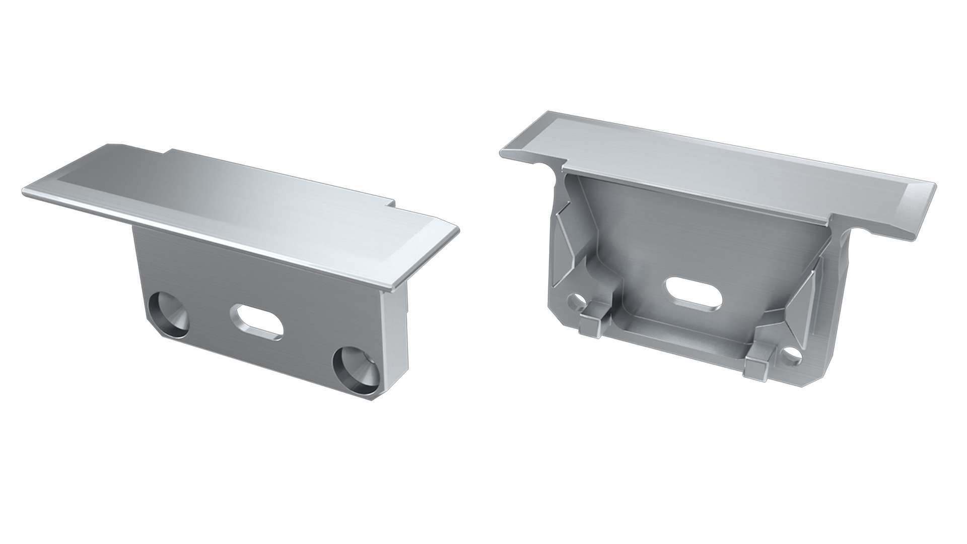 Endkappe Aluminium für LED Profil LUMINES inSILEDA silber mit Öffnung