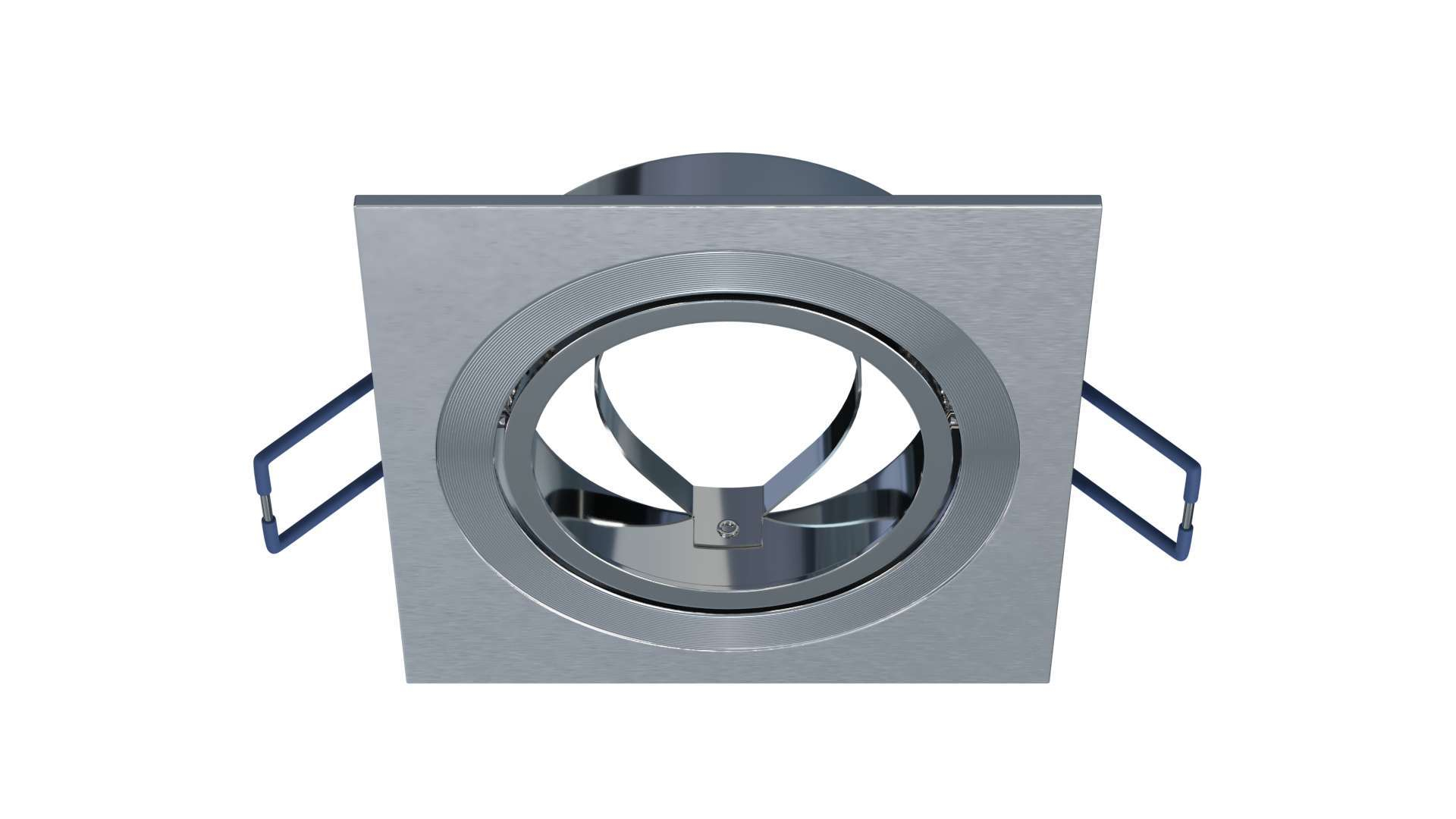 Deckenleuchte GABI quadratisch, verstellbar, gebürstet silber