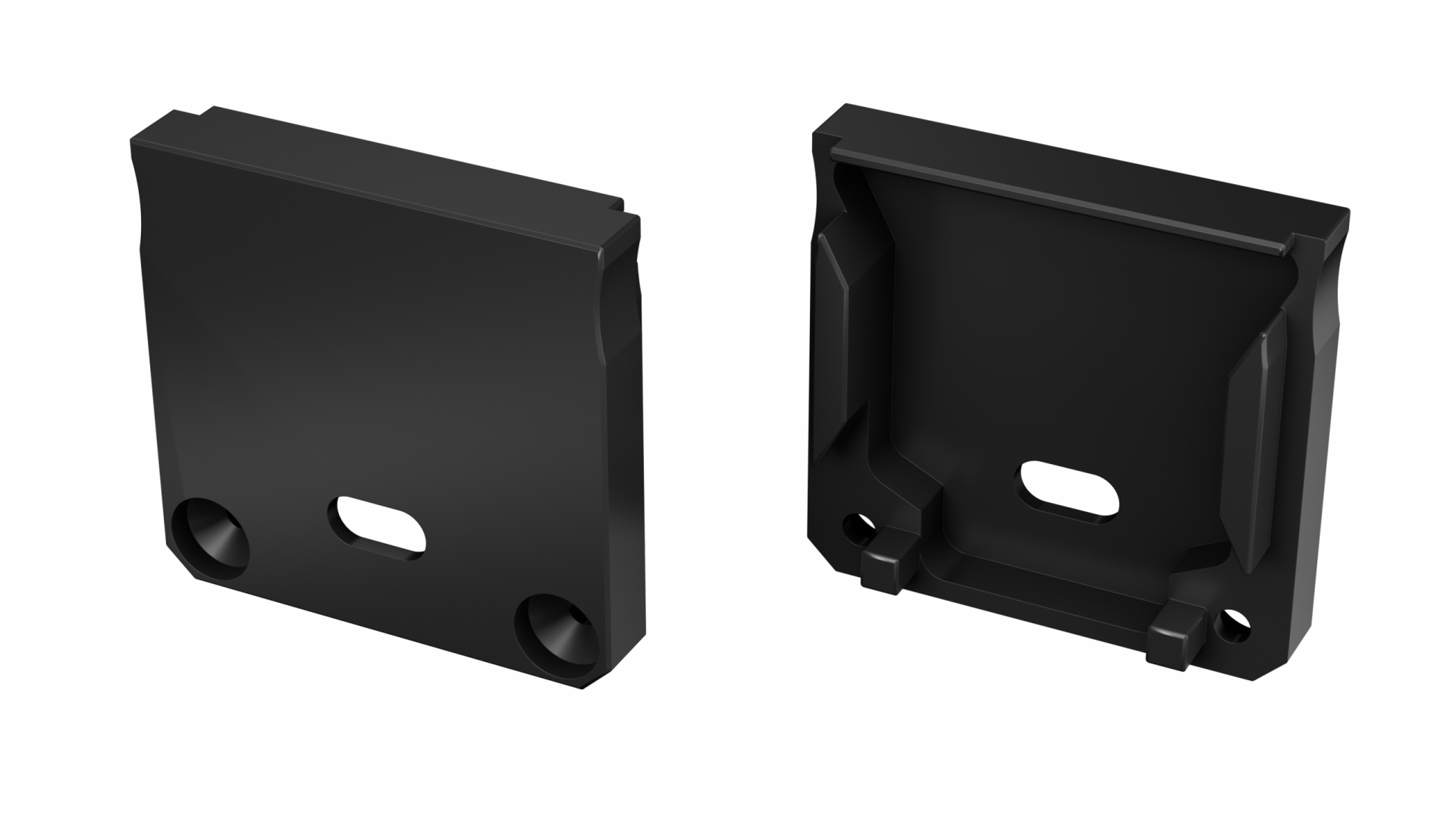 Endkappe Aluminium für LED Profil LUMINES DILEDA schwarz, lackiert mit Öffnung