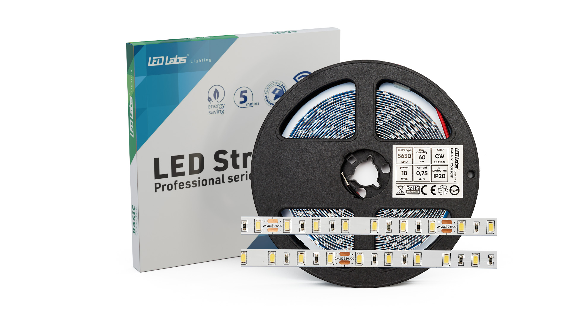 LED-Streifen OPTI 12 V 300 LED 5630 SMD 16 W 6500 K