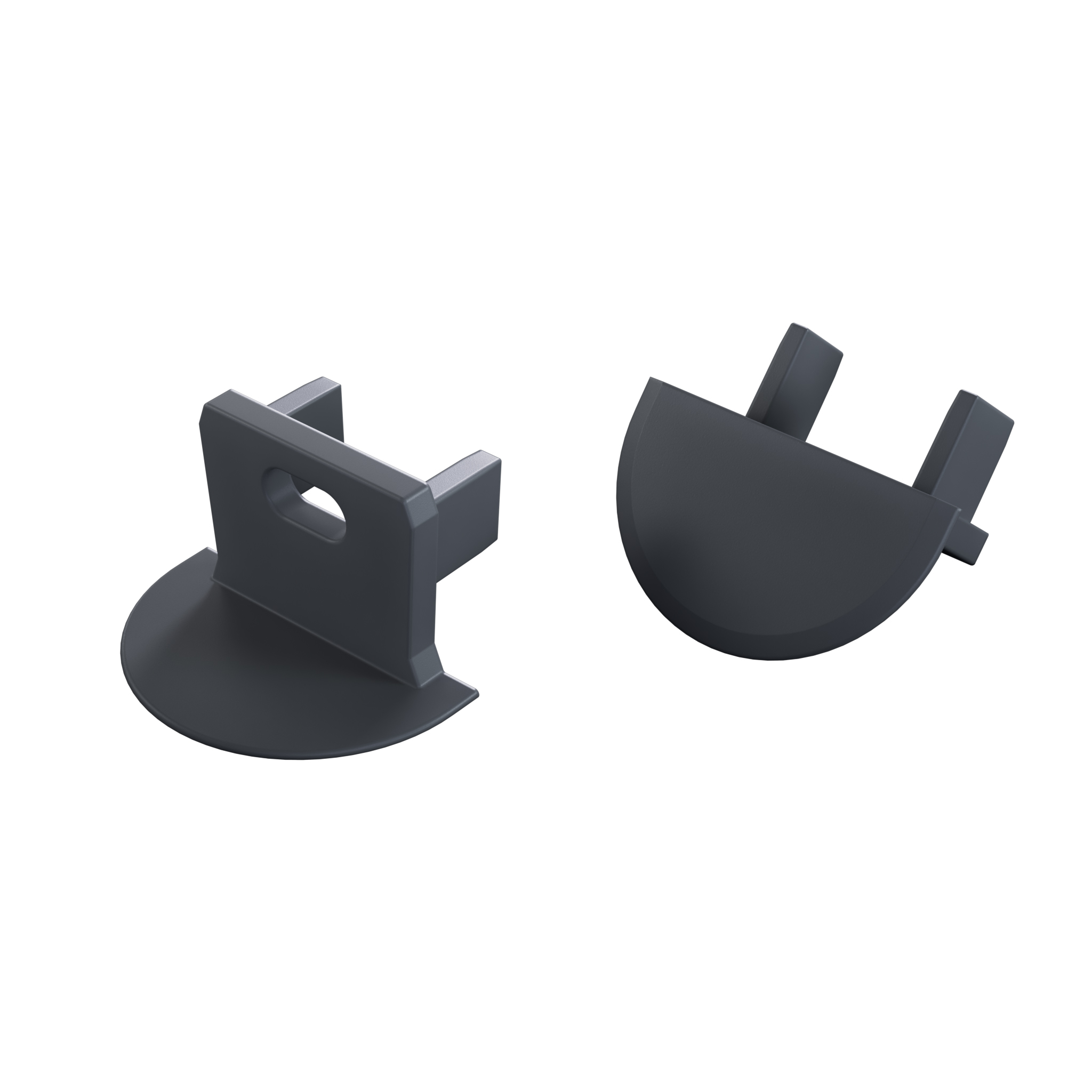 Endkappe für LED Profil LUMINES axin Rock Anthracite mit Öffnung