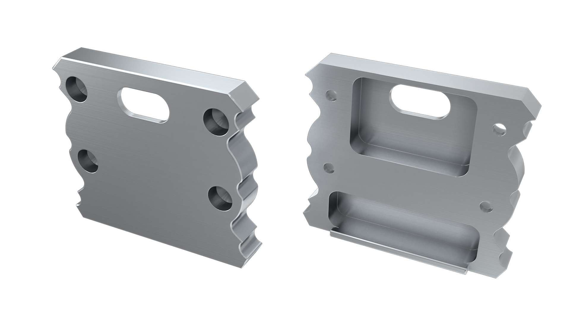 Endkappe Aluminium für LED Profil LUMINES TALIA silber mit Öffnung