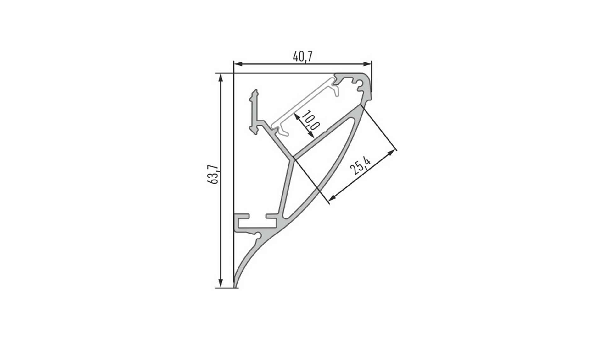 Lumines Profil Typ CONVA Silber, eloxiert, 3 m