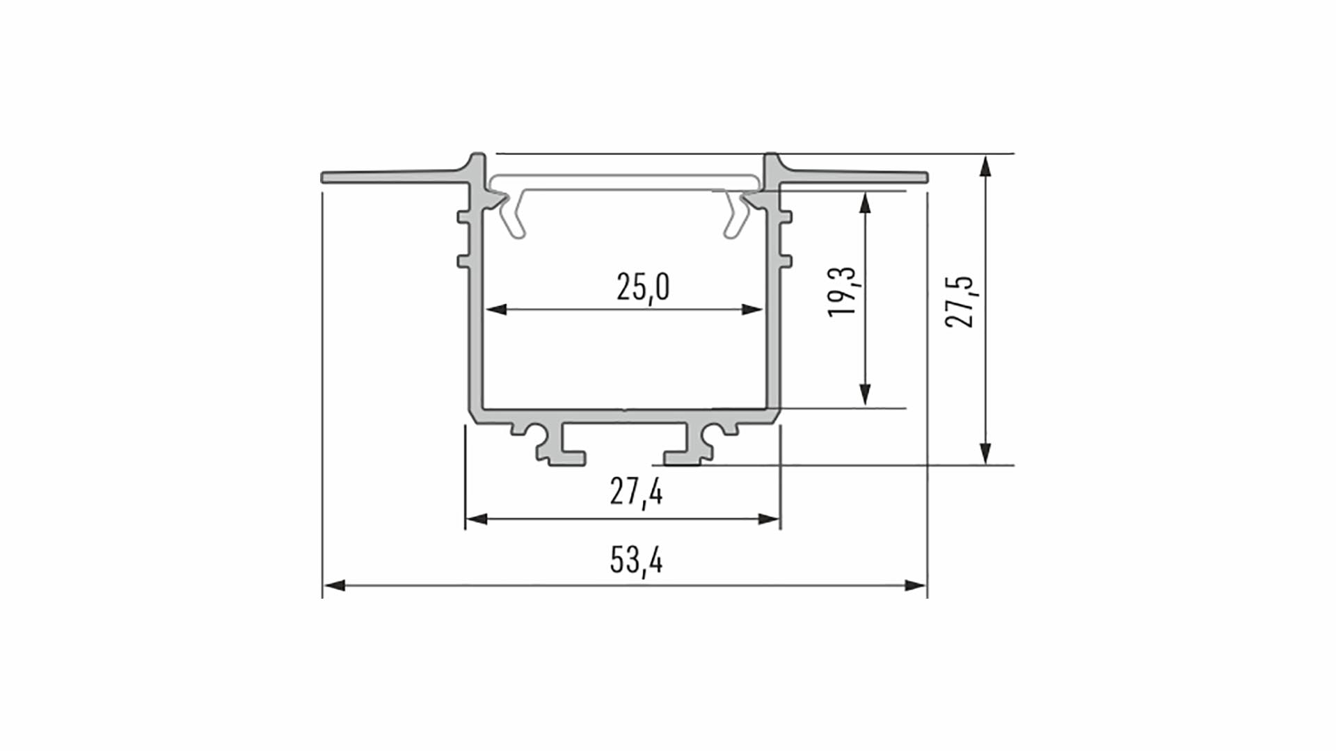 Lumines Profil Typ Subli Weiß, lackiert, 3 m