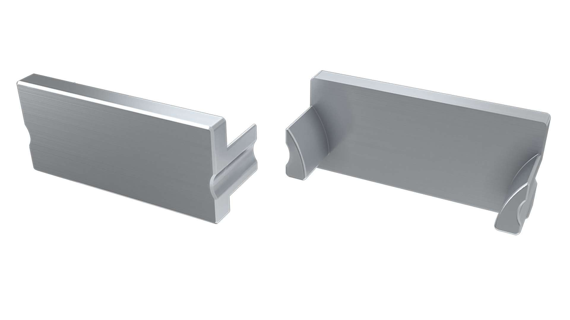 Endkappe für LED Profil Lumines TERRA silber lackiert