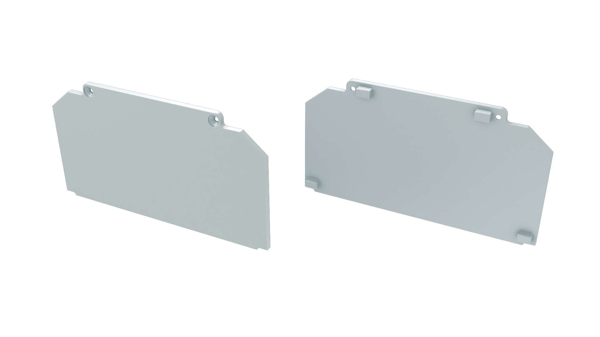 Endkappe Aluminium für LED Profil LUMINES LARGO M3 weiß geradeaus