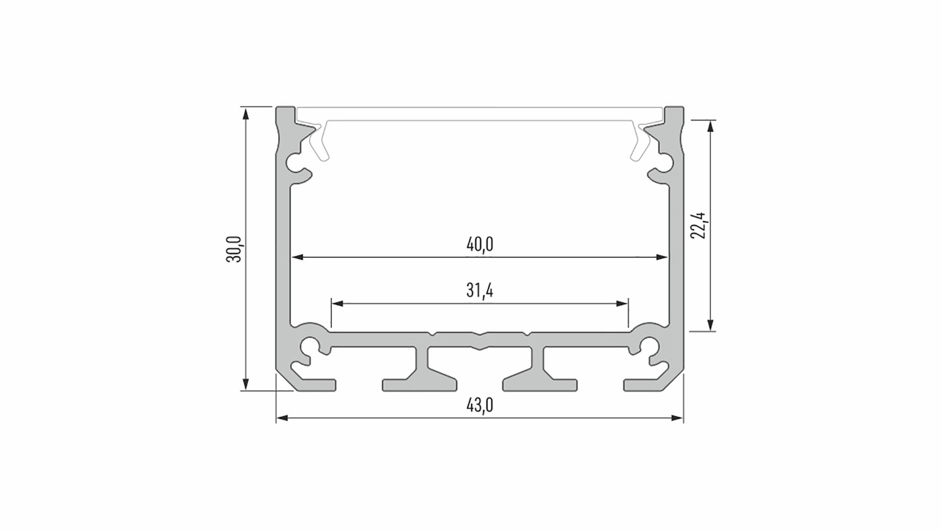 Lumines Profil Typ ILEDO Schwarz, lackiert, 1 m