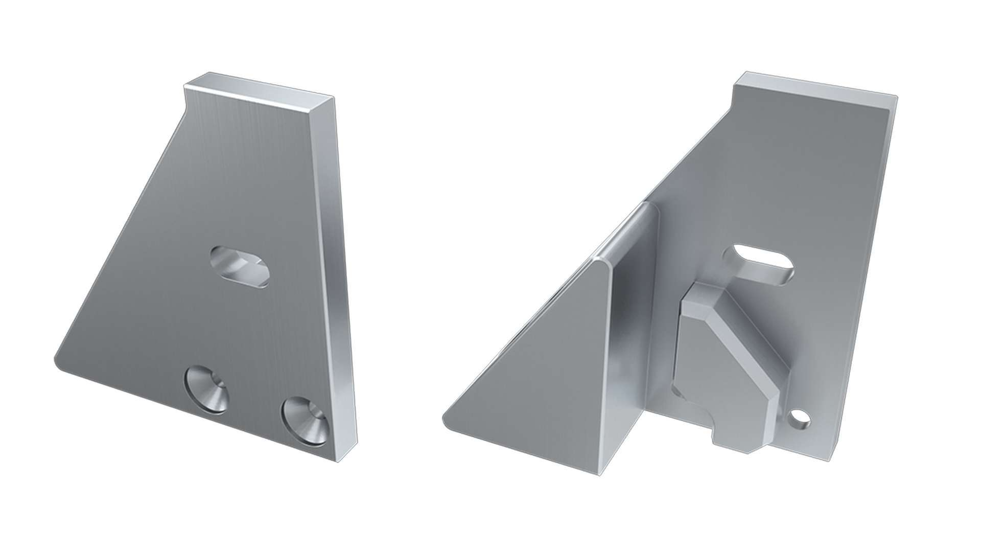 Endkappe Aluminium für LED Profil LUMINES I6 6mm silber links mit Stütze mit Öffnung