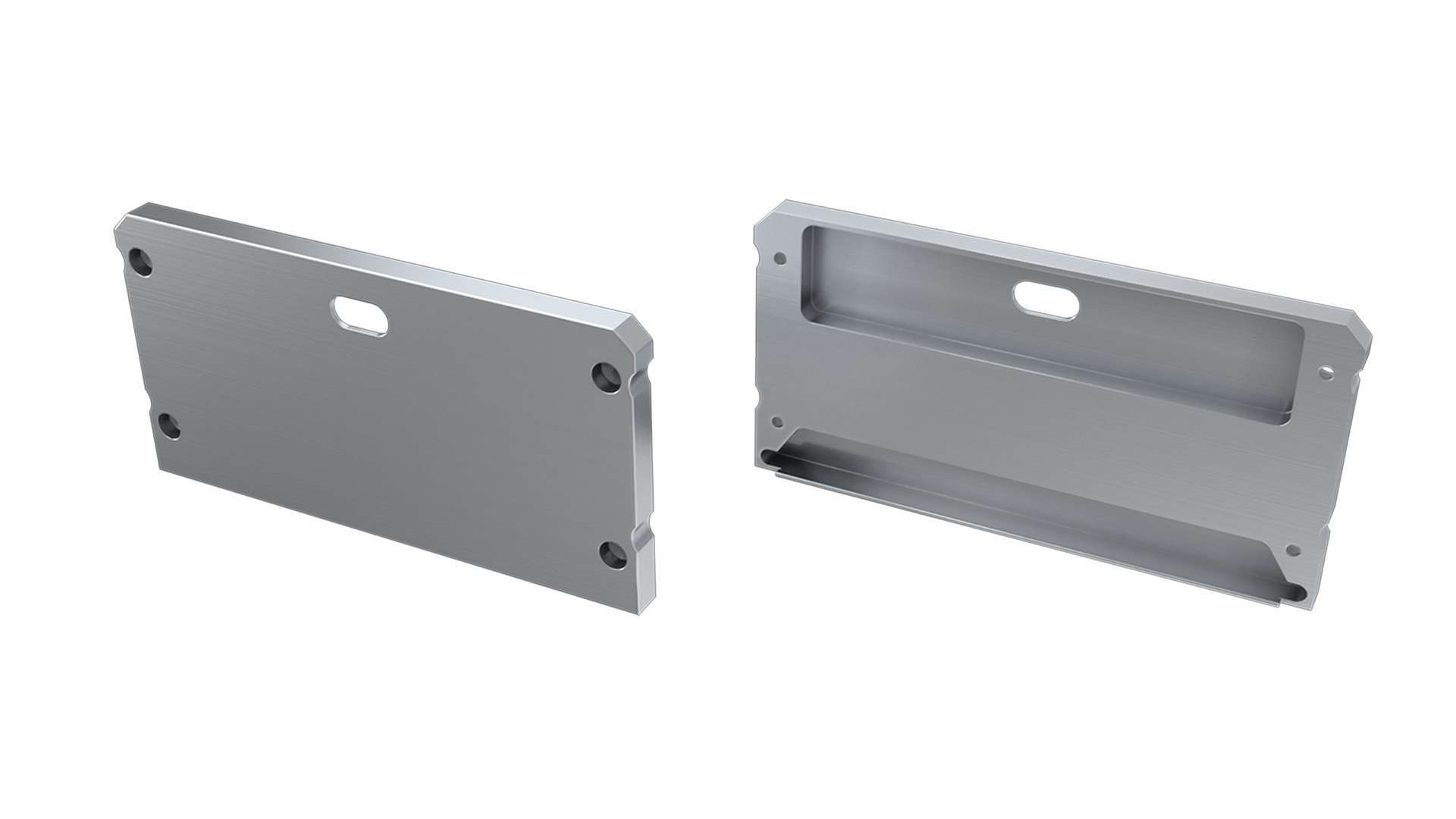 Endkappe Aluminium für LED Profil LUMINES LARGO silber mit Öffnung