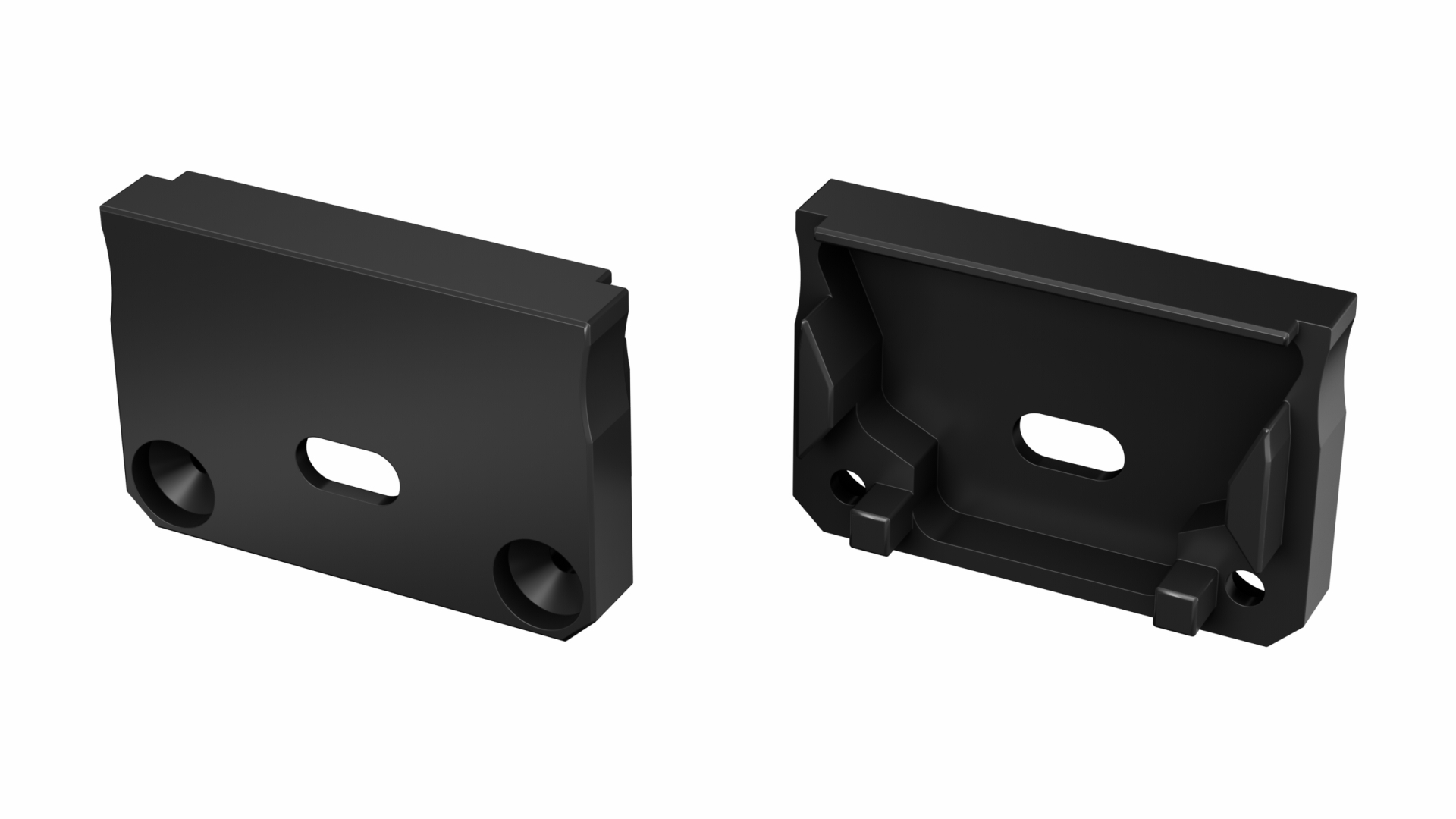 Endkappe Aluminium für LED Profil LUMINES SILEDA schwarz, lackiert mit Öffnung