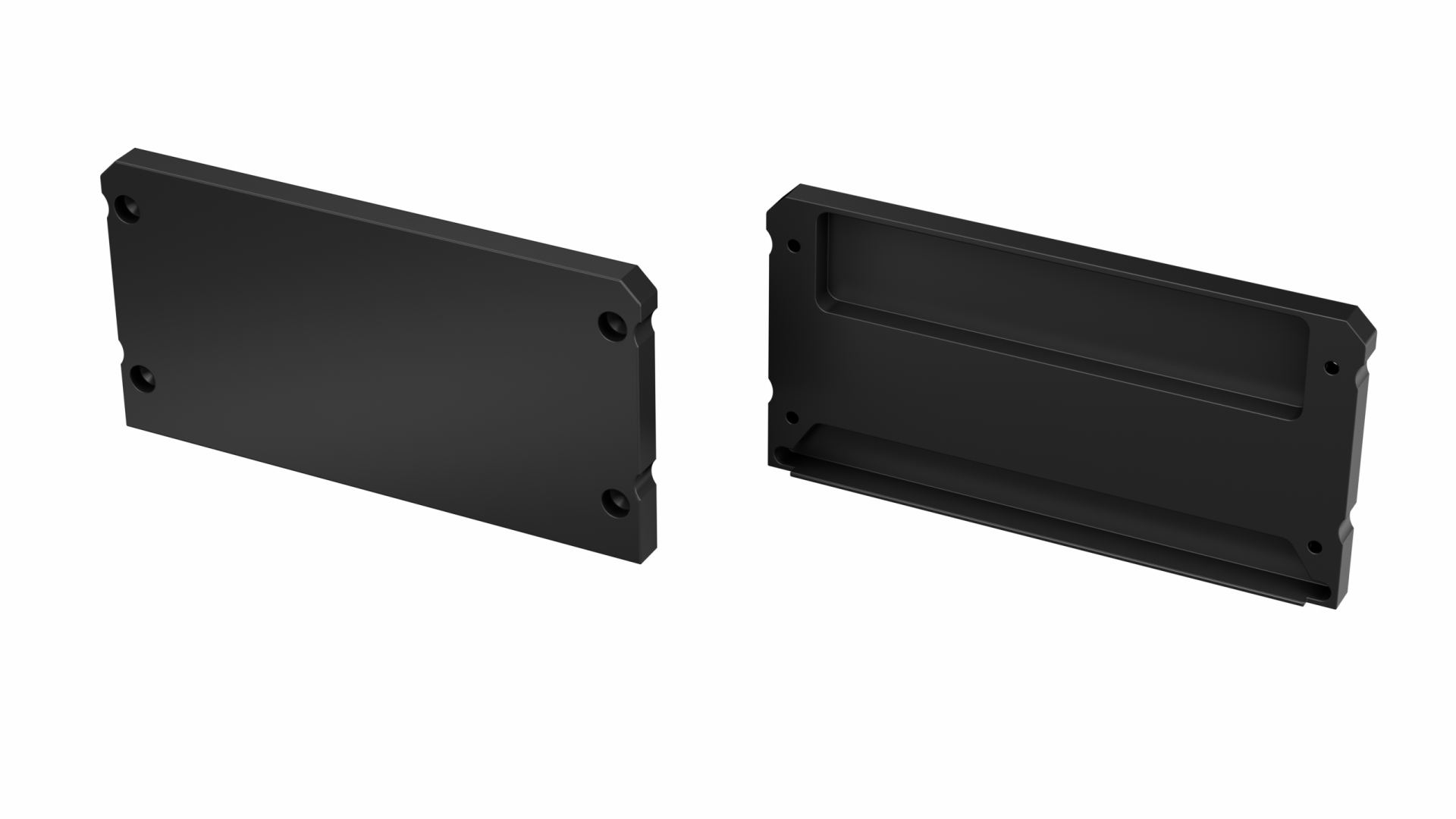 Endkappe Aluminium für LED Profil LUMINES LARGO Schwarz, lackiert