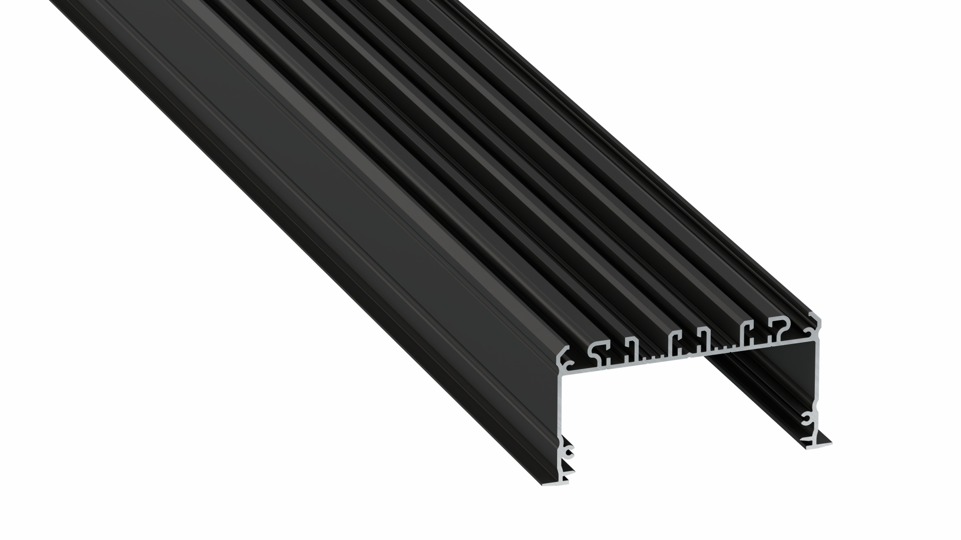 Lumines Profil Typ inLARGO Schwarz, lackiert, 3 m