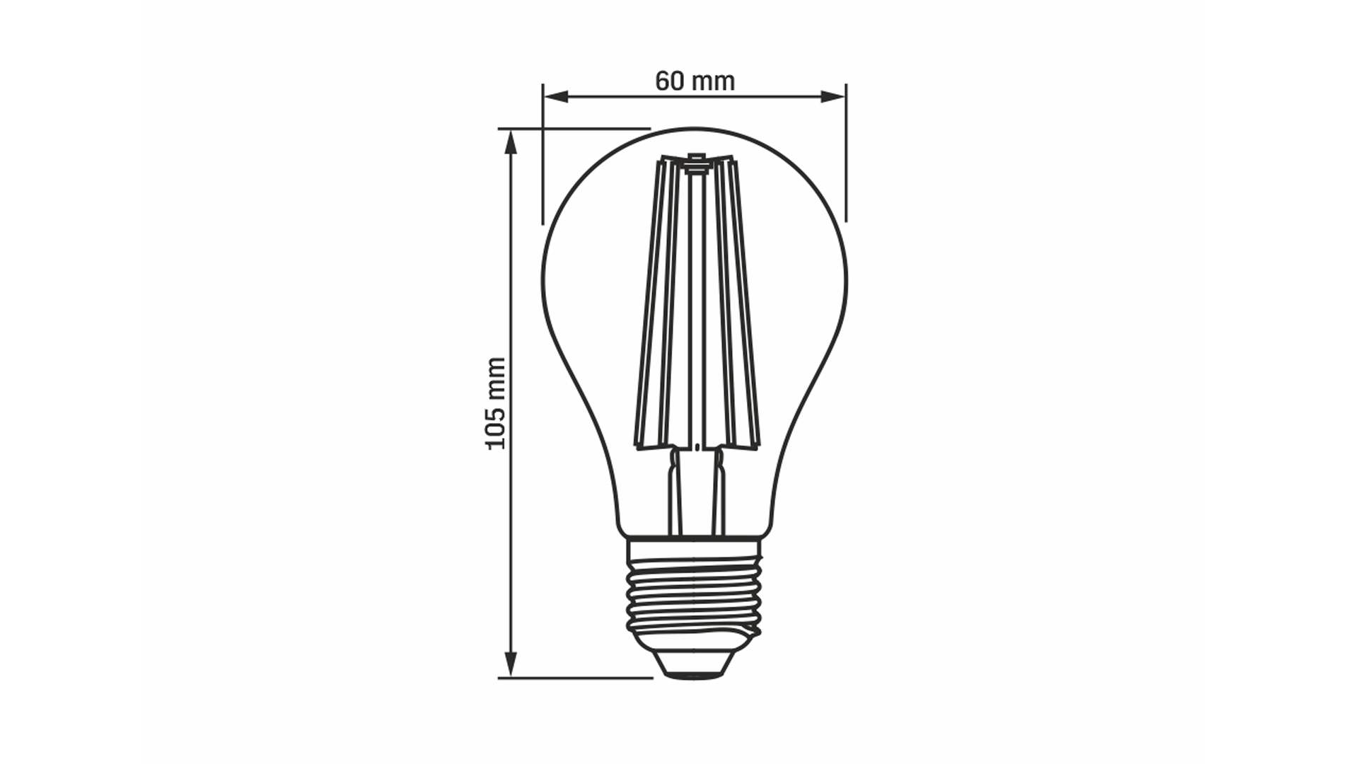 LED-Quelle E27 10W A60 Filament Neutral weiß