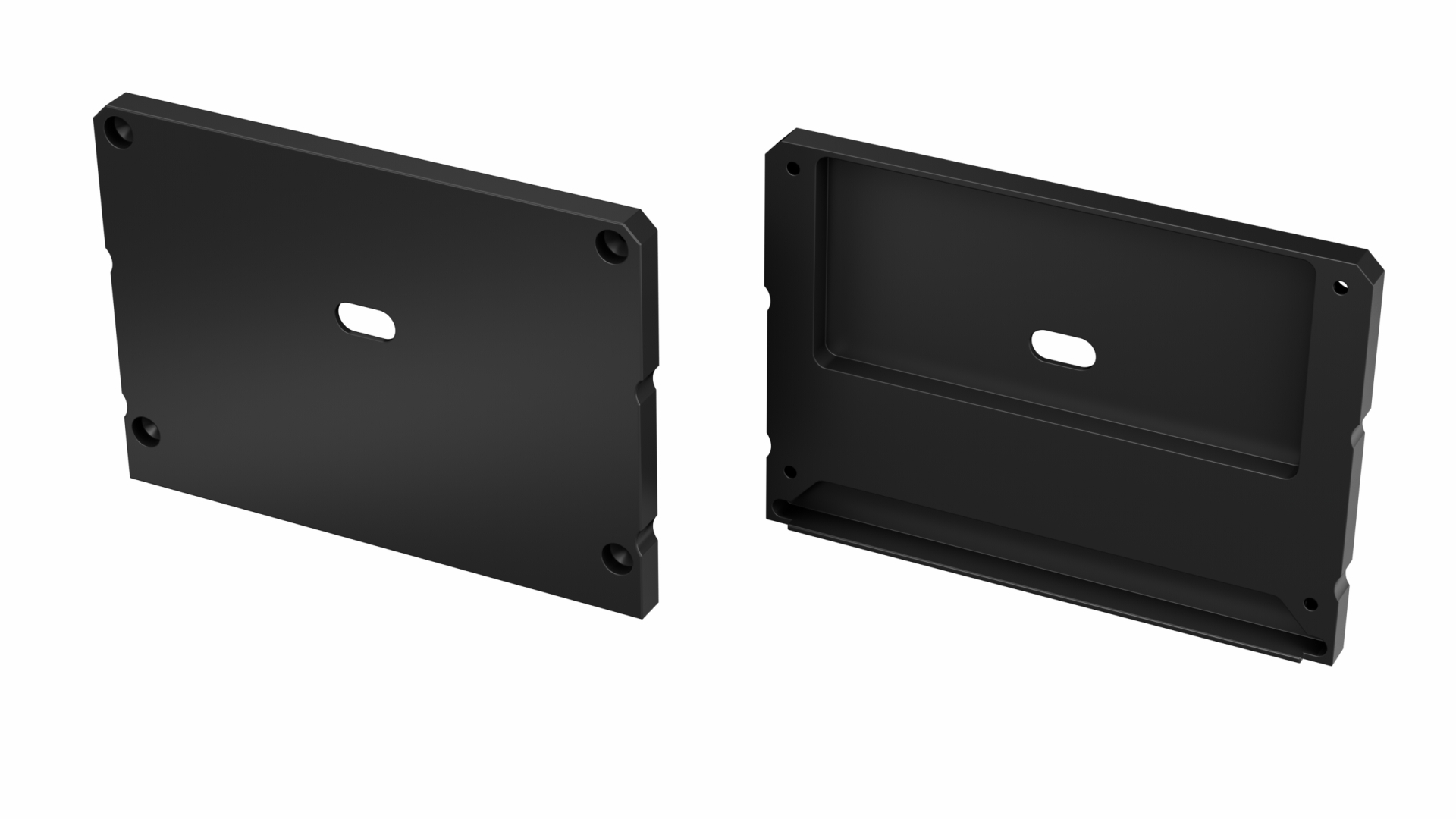 Endkappe Aluminium für LED Profil LUMINES LARGO M1+LARGO Schwarz, lackiert mit Öffnung