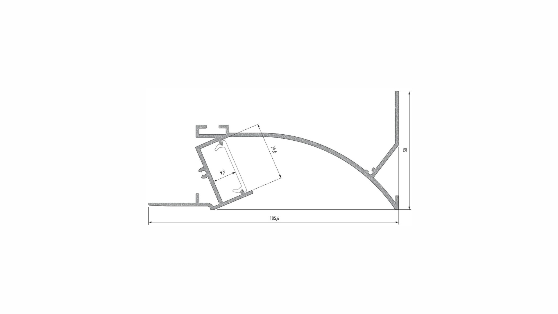 Lumines Profil Typ Topo Silber, eloxiert, 3 m