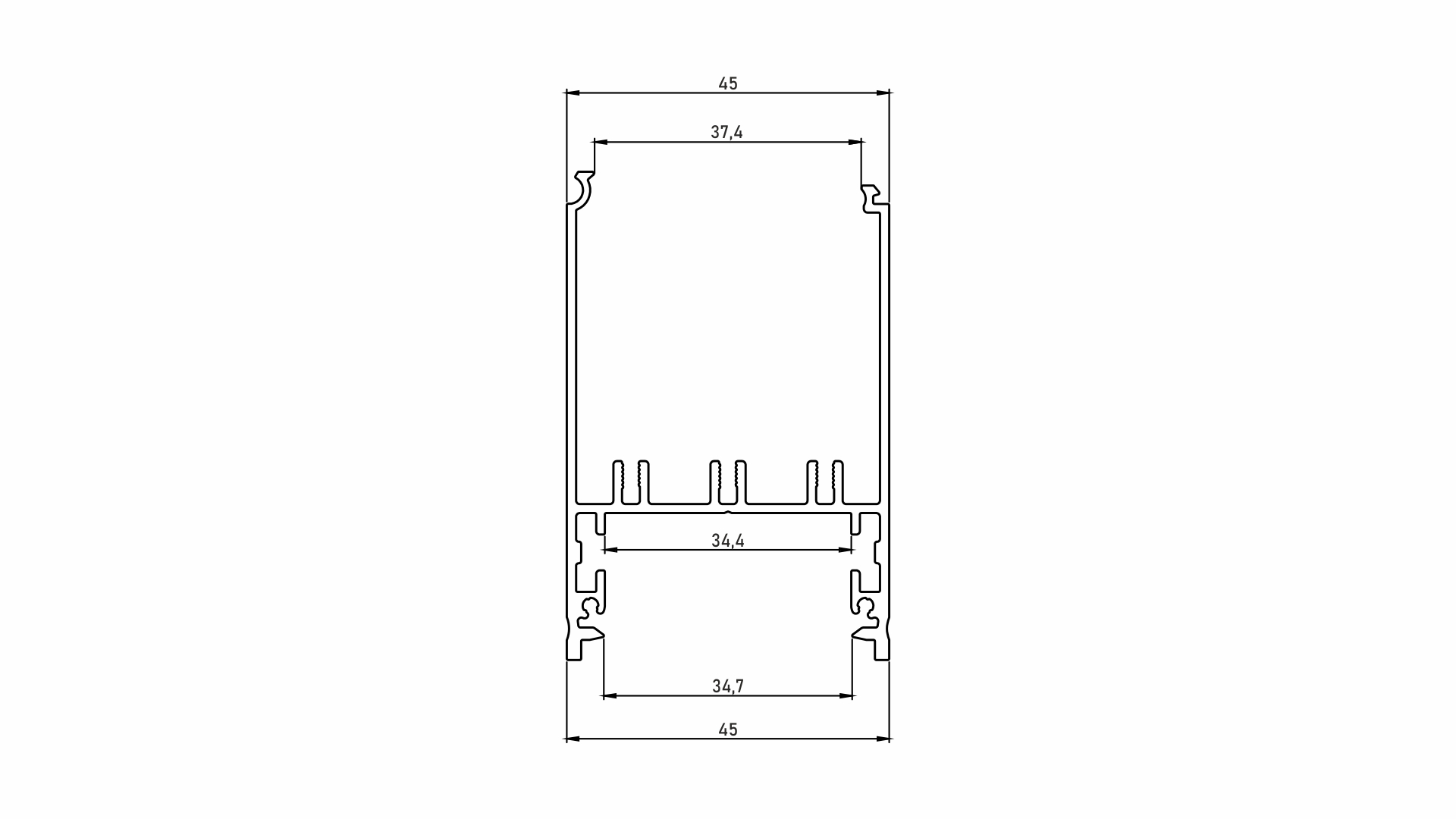 Lumines Profil Typ Foldo Silber, eloxiert, 3 m