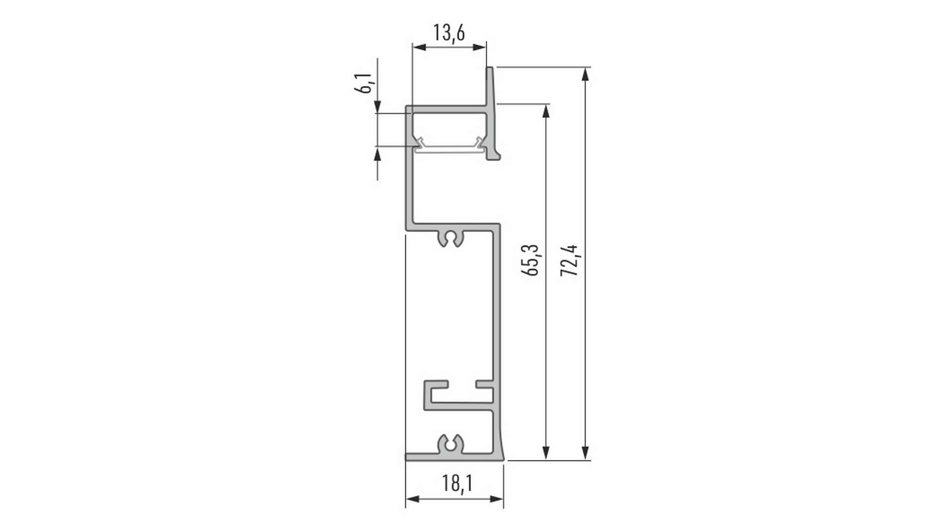 Lumines Profil Typ Flaro Silber, eloxiert, 3 m